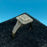 Ladies 9ct With Diamond stone Square Shaped Solid Gold Ring Size 7/ Size N-O/ 15-55